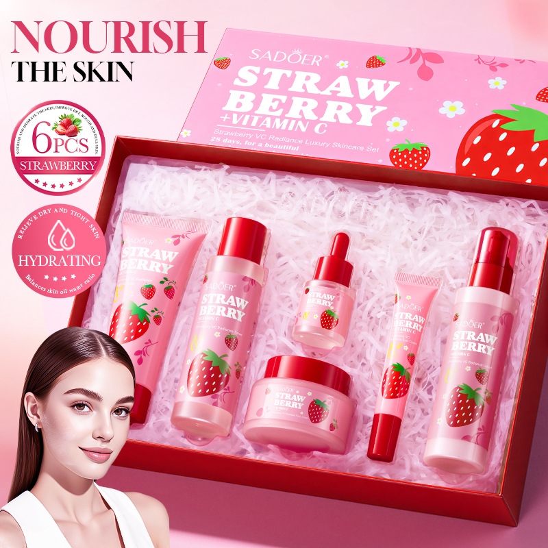 Luxury Skincare Sets - Strawberry VC Aufhellendes Luxus-Pflegeset mit 6