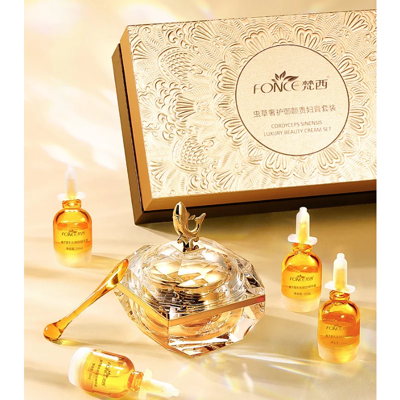 Luxury Skincare Sets - FONCE Cordyceps Sinenis Luxus-Schönheitscreme-Set Feuchtigkeitsspendend Porenverfeinernd