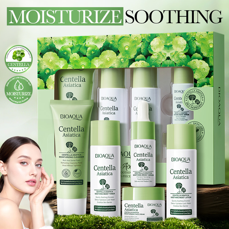 Luxury Skincare Kit - 5-teiliges BIOAQUA Centella Asiatica Hautpflegeset Feuchtigkeitsspendende